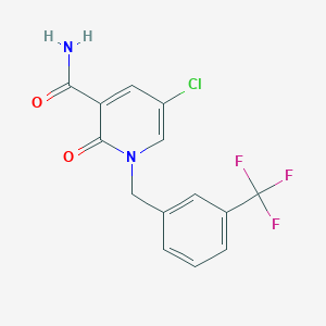 5-Chloro-2-oxo-1-[[3-(trifluoromethyl)phenyl]methyl]pyridine-3-carboxamide