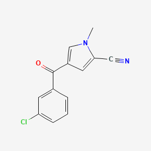 molecular formula C13H9ClN2O B3036129 4-(3-chlorobenzoyl)-1-methyl-1H-pyrrole-2-carbonitrile CAS No. 338978-28-2