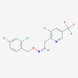 molecular formula C15H10Cl3F3N2O B3036130 2-[3-chloro-5-(trifluoromethyl)-2-pyridinyl]acetaldehyde O-(2,4-dichlorobenzyl)oxime CAS No. 338978-31-7