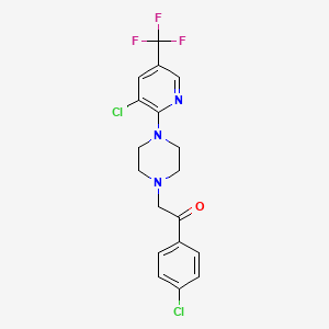 1-(4-Chlorophenyl)-2-[4-[3-chloro-5-(trifluoromethyl)pyridin-2-yl]piperazin-1-yl]ethanone