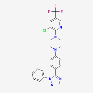 molecular formula C24H20ClF3N6 B3036137 1-[3-氯-5-(三氟甲基)吡啶-2-基]-4-[4-(2-苯基-1,2,4-三唑-3-基)苯基]哌嗪 CAS No. 338979-32-1