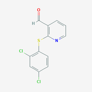molecular formula C12H7Cl2NOS B3036146 2-[(2,4-Dichlorophenyl)sulfanyl]nicotinaldehyde CAS No. 338982-29-9