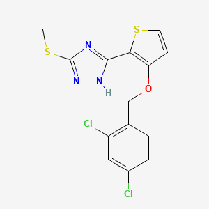 molecular formula C14H11Cl2N3OS2 B3036148 3-{3-[(2,4-dichlorobenzyl)oxy]-2-thienyl}-5-(methylsulfanyl)-4H-1,2,4-triazole CAS No. 339008-22-9