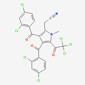 molecular formula C23H11Cl7N2O3 B3036160 2-[3,4-bis(2,4-dichlorobenzoyl)-1-methyl-5-(2,2,2-trichloroacetyl)-1H-pyrrol-2-yl]acetonitrile CAS No. 339009-46-0