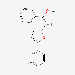 molecular formula C19H15ClO2 B3036161 2-(3-chlorophenyl)-5-[(E)-2-methoxy-2-phenylethenyl]furan CAS No. 339009-47-1