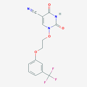 molecular formula C14H10F3N3O4 B3036166 2,4-Dioxo-1-[2-[3-(trifluoromethyl)phenoxy]ethoxy]pyrimidine-5-carbonitrile CAS No. 339010-24-1