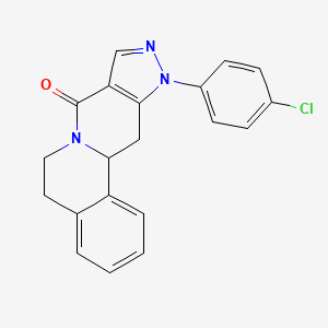 molecular formula C20H16ClN3O B3036179 11-(4-chlorophenyl)-5,11,12,12a-tetrahydropyrazolo[3',4':4,5]pyrido[2,1-a]isoquinolin-8(6H)-one CAS No. 339012-00-9