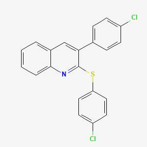 molecular formula C21H13Cl2NS B3036185 3-(4-Chlorophenyl)-2-[(4-chlorophenyl)sulfanyl]quinoline CAS No. 339013-15-9