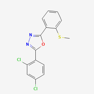 molecular formula C15H10Cl2N2OS B3036189 2-(2,4-二氯苯基)-5-[2-(甲硫基)苯基]-1,3,4-恶二唑 CAS No. 339014-32-3