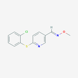 molecular formula C13H11ClN2OS B3036190 (E)-({6-[(2-chlorophenyl)sulfanyl]pyridin-3-yl}methylidene)(methoxy)amine CAS No. 339014-87-8