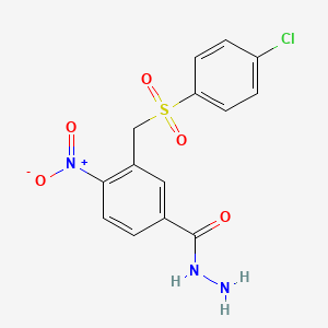 molecular formula C14H12ClN3O5S B3036199 3-{[(4-Chlorophenyl)sulfonyl]methyl}-4-nitrobenzenecarbohydrazide CAS No. 339016-39-6