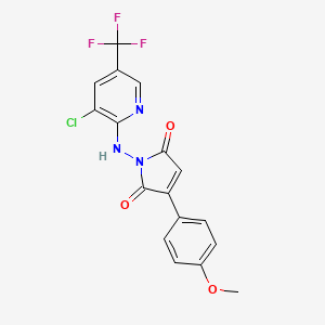 molecular formula C17H11ClF3N3O3 B3036203 1-{[3-chloro-5-(trifluoromethyl)-2-pyridinyl]amino}-3-(4-methoxyphenyl)-1H-pyrrole-2,5-dione CAS No. 339016-71-6