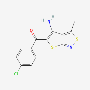 molecular formula C13H9ClN2OS2 B3036210 (4-氨基-3-甲基噻吩并[2,3-c]异噻唑-5-基)(4-氯苯基)甲酮 CAS No. 339017-37-7