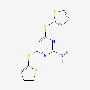 4,6-Bis(thiophen-2-ylsulfanyl)pyrimidin-2-amine