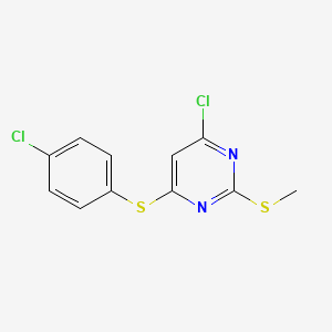 molecular formula C11H8Cl2N2S2 B3036214 4-氯-6-[(4-氯苯基)硫基]-2-(甲硫基)嘧啶 CAS No. 339017-71-9