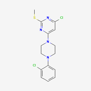molecular formula C15H16Cl2N4S B3036215 4-Chloro-6-(4-(2-chlorophenyl)piperazino)-2-(methylsulfanyl)pyrimidine CAS No. 339017-77-5