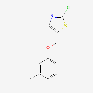 molecular formula C11H10ClNOS B3036218 2-Chloro-5-[(3-methylphenoxy)methyl]-1,3-thiazole CAS No. 339018-28-9