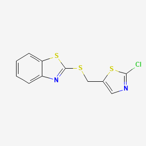 molecular formula C11H7ClN2S3 B3036222 2-{[(2-Chloro-1,3-thiazol-5-yl)methyl]sulfanyl}-1,3-benzothiazole CAS No. 339018-61-0