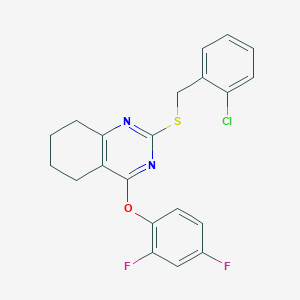 molecular formula C21H17ClF2N2OS B3036225 2-[(2-Chlorophenyl)methylsulfanyl]-4-(2,4-difluorophenoxy)-5,6,7,8-tetrahydroquinazoline CAS No. 339019-34-0