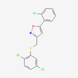 5-(2-Chlorophenyl)-3-{[(2,5-dichlorophenyl)sulfanyl]methyl}isoxazole