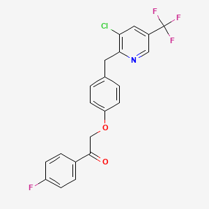 2-[4-[[3-Chloro-5-(trifluoromethyl)pyridin-2-yl]methyl]phenoxy]-1-(4-fluorophenyl)ethanone