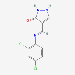 molecular formula C10H7Cl2N3O B3036232 4-[(2,4-dichloroanilino)methylene]-2,4-dihydro-3H-pyrazol-3-one CAS No. 339020-70-1