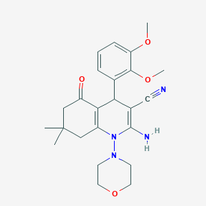 molecular formula C24H30N4O4 B303624 2-Amino-4-(2,3-dimethoxyphenyl)-7,7-dimethyl-1-(4-morpholinyl)-5-oxo-1,4,5,6,7,8-hexahydro-3-quinolinecarbonitrile 