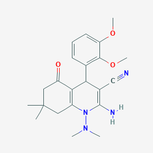 2-Amino-4-(2,3-dimethoxyphenyl)-1-(dimethylamino)-7,7-dimethyl-5-oxo-1,4,5,6,7,8-hexahydroquinoline-3-carbonitrile