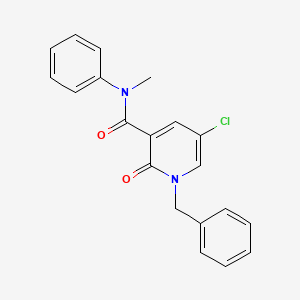 molecular formula C20H17ClN2O2 B3036250 1-benzyl-5-chloro-N-methyl-2-oxo-N-phenyl-1,2-dihydro-3-pyridinecarboxamide CAS No. 339024-44-1