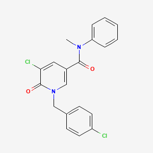 molecular formula C20H16Cl2N2O2 B3036252 5-chloro-1-(4-chlorobenzyl)-N-methyl-6-oxo-N-phenyl-1,6-dihydro-3-pyridinecarboxamide CAS No. 339024-77-0