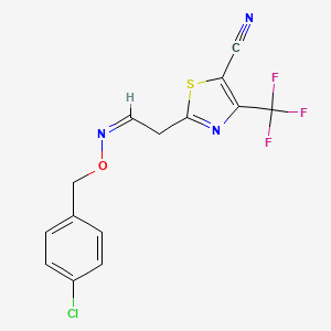 2-[(2Z)-2-[(4-chlorophenyl)methoxyimino]ethyl]-4-(trifluoromethyl)-1,3-thiazole-5-carbonitrile