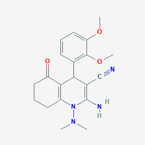 molecular formula C20H24N4O3 B303626 2-Amino-4-(2,3-dimethoxyphenyl)-1-(dimethylamino)-5-oxo-1,4,5,6,7,8-hexahydro-3-quinolinecarbonitrile 