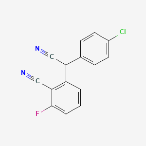 molecular formula C15H8ClFN2 B3036262 2-[(4-氯苯基)(氰基)甲基]-6-氟苯甲腈 CAS No. 339029-47-9