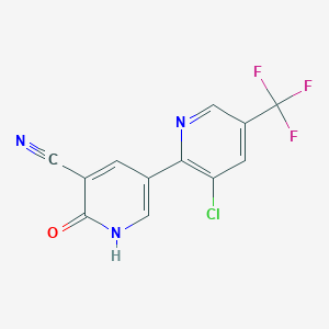 molecular formula C12H5ClF3N3O B3036263 3-Chloro-6'-oxo-5-(trifluoromethyl)-1',6'-dihydro-[2,3'-bipyridine]-5'-carbonitrile CAS No. 339029-59-3