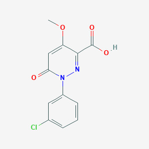 molecular formula C12H9ClN2O4 B3036265 1-(3-Chlorophenyl)-4-methoxy-6-oxo-1,6-dihydro-3-pyridazinecarboxylic acid CAS No. 339030-37-4