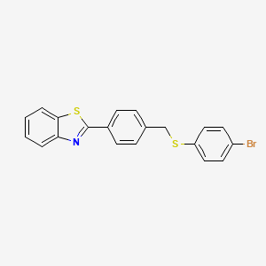 molecular formula C20H14BrNS2 B3036267 2-(4-{[(4-Bromophenyl)sulfanyl]methyl}phenyl)-1,3-benzothiazole CAS No. 339030-79-4