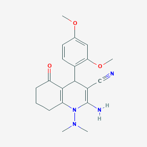 molecular formula C20H24N4O3 B303627 2-Amino-4-(2,4-dimethoxyphenyl)-1-(dimethylamino)-5-oxo-1,4,5,6,7,8-hexahydro-3-quinolinecarbonitrile 