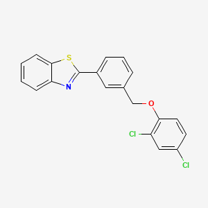 molecular formula C20H13Cl2NOS B3036273 2-{3-[(2,4-Dichlorophenoxy)methyl]phenyl}-1,3-benzothiazole CAS No. 339096-03-6