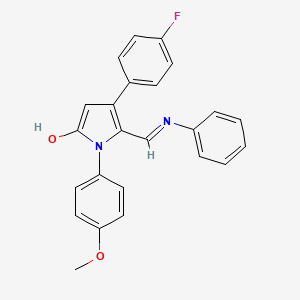 molecular formula C24H19FN2O2 B3036275 5-(anilinomethylene)-4-(4-fluorophenyl)-1-(4-methoxyphenyl)-1,5-dihydro-2H-pyrrol-2-one CAS No. 339096-95-6
