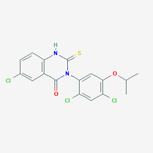 molecular formula C17H13Cl3N2O2S B3036283 6-chloro-3-(2,4-dichloro-5-isopropoxyphenyl)-2-sulfanyl-4(3H)-quinazolinone CAS No. 339099-15-9