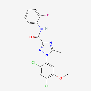 molecular formula C17H13Cl2FN4O2 B3036287 1-(2,4-dichloro-5-methoxyphenyl)-N-(2-fluorophenyl)-5-methyl-1H-1,2,4-triazole-3-carboxamide CAS No. 339099-51-3