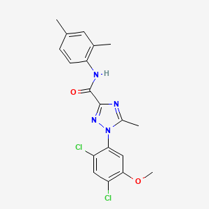 molecular formula C19H18Cl2N4O2 B3036288 1-(2,4-dichloro-5-methoxyphenyl)-N-(2,4-dimethylphenyl)-5-methyl-1H-1,2,4-triazole-3-carboxamide CAS No. 339099-54-6