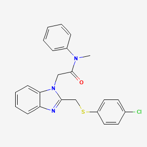 molecular formula C23H20ClN3OS B3036293 2-(2-(((4-Chlorophenyl)sulfanyl)methyl)-1H-1,3-benzimidazol-1-yl)-N-methyl-N-phenylacetamide CAS No. 339100-22-0