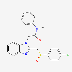 molecular formula C23H20ClN3O2S B3036294 2-(2-{[(4-chlorophenyl)sulfinyl]methyl}-1H-1,3-benzimidazol-1-yl)-N-methyl-N-phenylacetamide CAS No. 339100-28-6