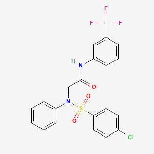 2-{[(4-chlorophenyl)sulfonyl]anilino}-N-[3-(trifluoromethyl)phenyl]acetamide