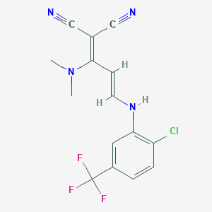 2-[(E)-3-[2-chloro-5-(trifluoromethyl)anilino]-1-(dimethylamino)prop-2-enylidene]propanedinitrile
