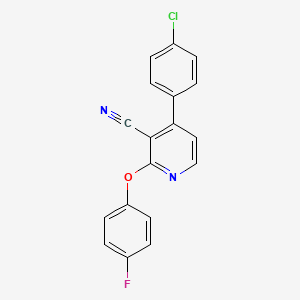 4-(4-Chlorophenyl)-2-(4-fluorophenoxy)pyridine-3-carbonitrile