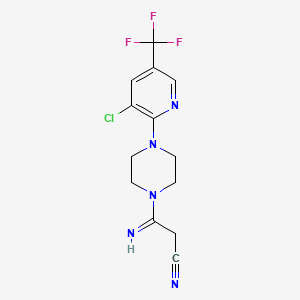 molecular formula C13H13ClF3N5 B3036325 3-{4-[3-氯-5-(三氟甲基)-2-吡啶基]哌嗪基}-3-亚氨基丙腈 CAS No. 339103-92-3