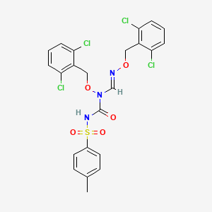 molecular formula C23H19Cl4N3O5S B3036331 ({[[(2,6-Dichlorobenzyl)oxy]({[(2,6-dichlorobenzyl)oxy]imino}methyl)amino]carbonyl}amino)(4-methylphenyl)dioxo-lambda~6~-sulfane CAS No. 339104-43-7