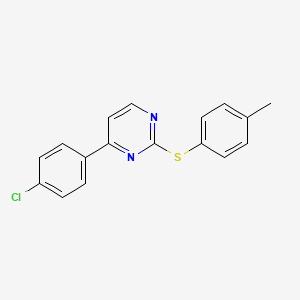 molecular formula C17H13ClN2S B3036337 4-(4-Chlorophenyl)-2-[(4-methylphenyl)sulfanyl]pyrimidine CAS No. 339105-97-4